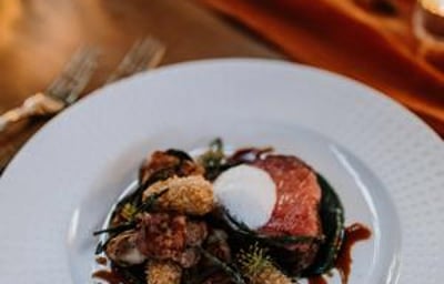 beef with oysters and samphire