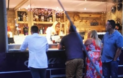 Trailer bar at night