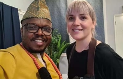 With a wedding photographer