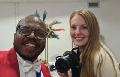 With a wedding videographer