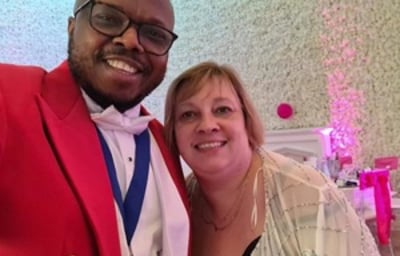 With wedding planner Angela