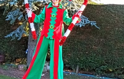 Elf stilt walking