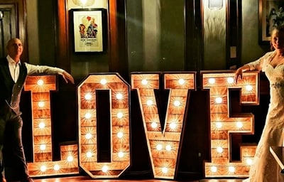 Rustic LOVE lights