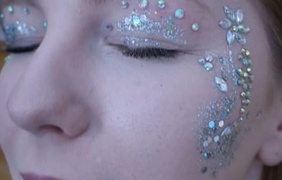 Festival gems with glitter