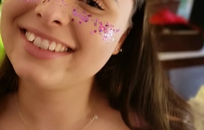 Glitter freckles and decouletage