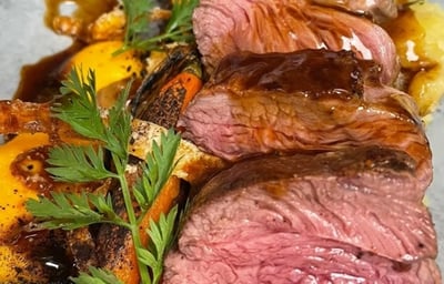 Lamb,honey glazed carrot,red wine lamb jus