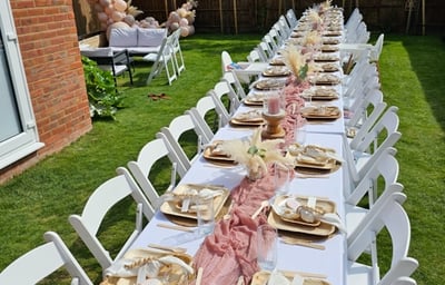 Table set up for a Baptism
