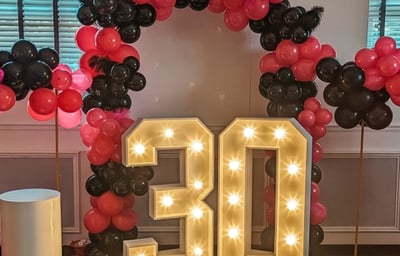 Black & Pink 30th Birthday Display