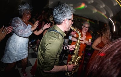 Saxophonist wedding party