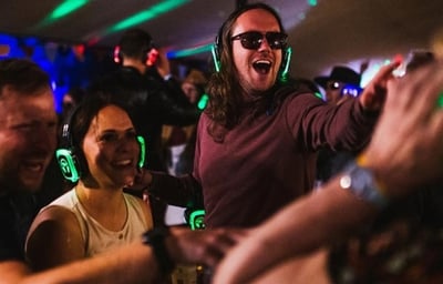 Dancing at a silent disco 