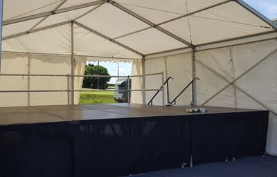 Outdoor covered stage hire
