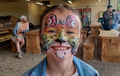 Rainbow Cheetah Facepaint