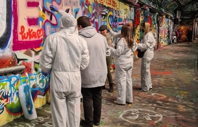 Graffiti team building at Leake street London with cockney green.jpeg