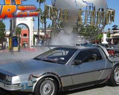 The BTTF Car parked up at Universal Studios Hollywood