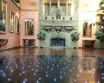 black led dancefloor in bucks hall at cowdray house at christmas