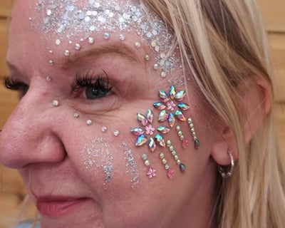 Festival gems with glitter