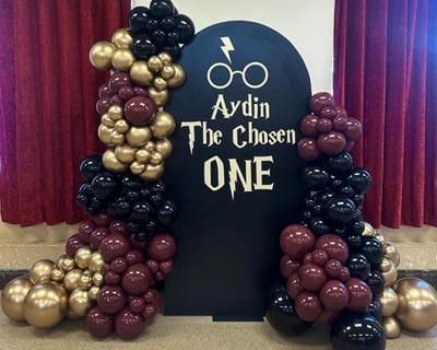 Harry Potter Backdrop & Balloon Arch 