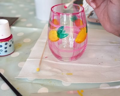 The Crafty Hen glass painting team group workshop