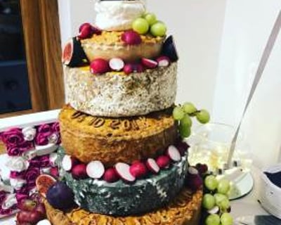 Cheese and pie tower