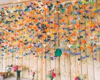 Whimsical Country Wedding Reception Marquee Decor with Origami Theme