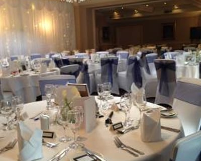 Chilston Park Hotel Venue Decor - Starlight Backdrop, Chair covers & Swagging