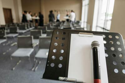 Corporate event podium