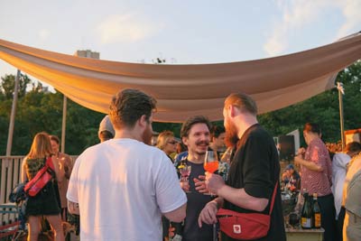 People gathered at an outdoor event